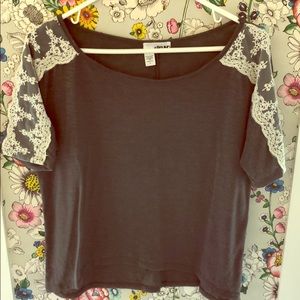 Gray lace top